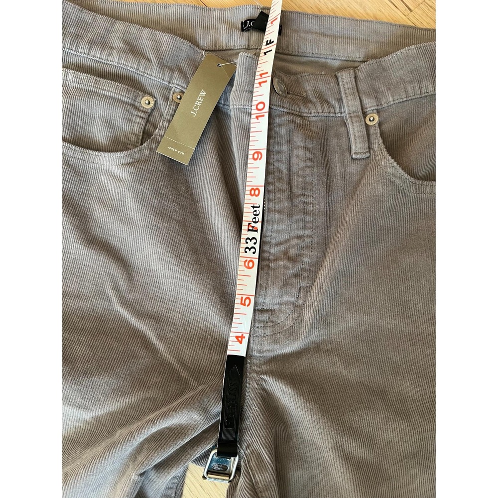 J Crew Pants 30T Men Gray Corduroy‎ Mid Rise Regular Fit New with Tags - Picture 7 of 9